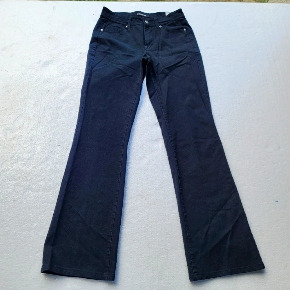 Cambio Norah Jeans Womens Size 6 Boot Cut Low Rise Dark Black Denim Stretchable